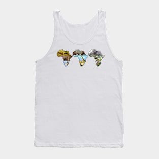 African Wildlife Continent Collage Trio Tank Top